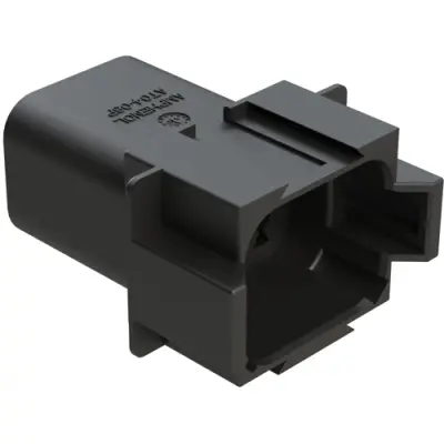 Plug, 8 pole, straight, 2 rows, black, AT04-08PA-RDBLK - 1