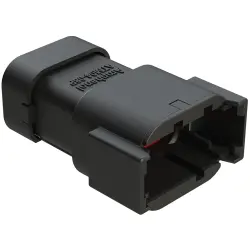 Plug, 8 pole, straight, 2 rows, black, ATM04-08PA-SF1BK