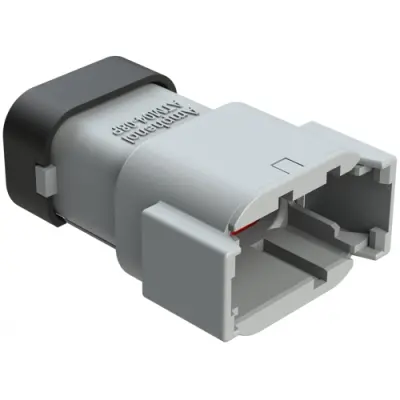 Plug, 8 pole, straight, 2 rows, gray, ATM04-08PA-SF1GY - 1