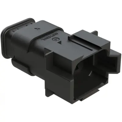 Plug, 8 pole, straight, 2 rows, black, AT04-08PA-SRBK - 1