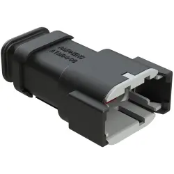 Plug, 8 pole, straight, 2 rows, black, ATM04-08PA-SR1BK