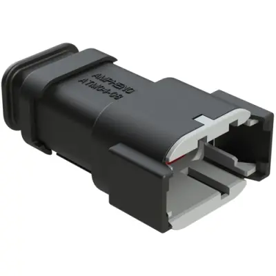 Plug, 8 pole, straight, 2 rows, black, ATM04-08PA-SR1BK - 1