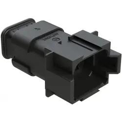 Plug, 8 pole, straight, 2 rows, black, AT04-08PA-SR2BK