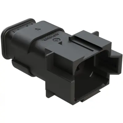 Plug, 8 pole, straight, 2 rows, black, AT04-08PA-SR2BK - 1