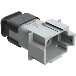 Plug, 8 pole, straight, 2 rows, gray, AT04-08PA-SR2GY