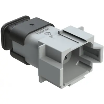 Plug, 8 pole, straight, 2 rows, gray, AT04-08PA-SR2GY - 1