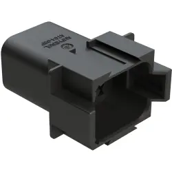 Plug, 8 pole, straight, 2 rows, black, AT04-08PB