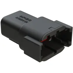 Plug, 8 pole, straight, 2 rows, black, ATM04-08PB