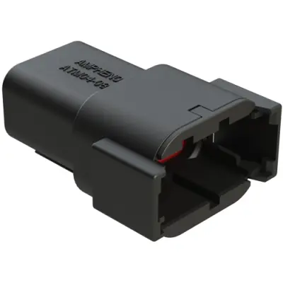 Plug, 8 pole, straight, 2 rows, black, ATM04-08PB - 1