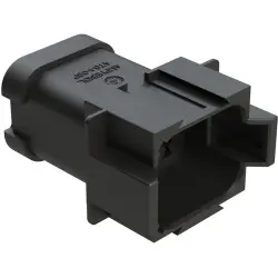 Plug, 8 pole, straight, 2 rows, black, AT04-08PB-MM01