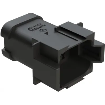 Plug, 8 pole, straight, 2 rows, black, AT04-08PB-MM01 - 1