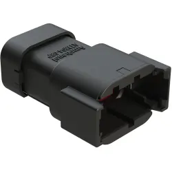 Plug, 8 pole, straight, 2 rows, black, ATM04-08PB-SF1BK