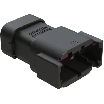 Plug, 8 pole, straight, 2 rows, black, ATM04-08PB-SF1BK - 1