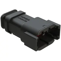 Plug, 8 pole, straight, 2 rows, black, ATM04-08PB-SR1BK