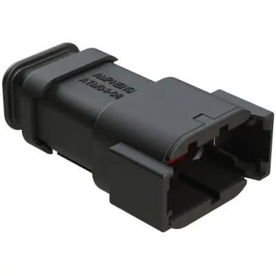 Plug, 8 pole, straight, 2 rows, black, ATM04-08PB-SR1BK - 1