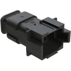 Plug, 8 pole, straight, 2 rows, black, AT04-08PB-SR2BK