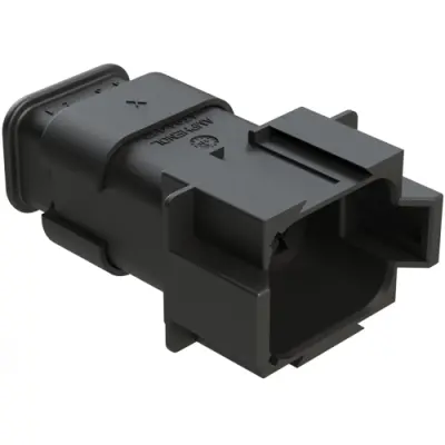 Plug, 8 pole, straight, 2 rows, black, AT04-08PB-SR2BK - 1