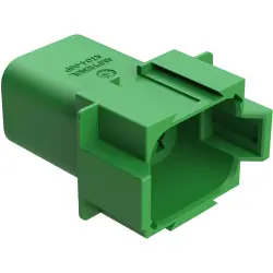 Plug, 8 pole, straight, 2 rows, green, AT04-08PC