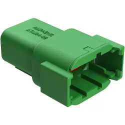 Plug, 8 pole, straight, 2 rows, green, ATM04-08PC