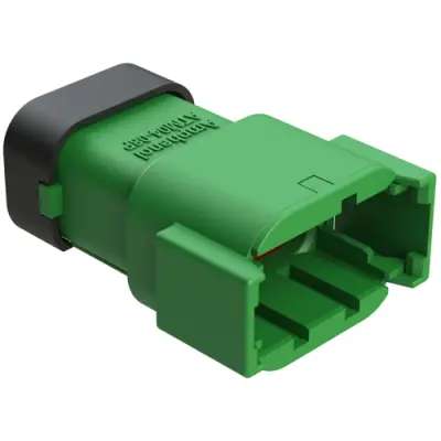 Plug, 8 pole, straight, 2 rows, green, ATM04-08PC-SF1GN - 1