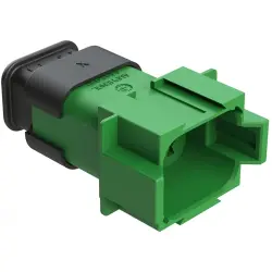 Plug, 8 pole, straight, 2 rows, green, AT04-08PC-SRGN