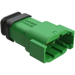Plug, 8 pole, straight, 2 rows, green, ATM04-08PC-SR1GN
