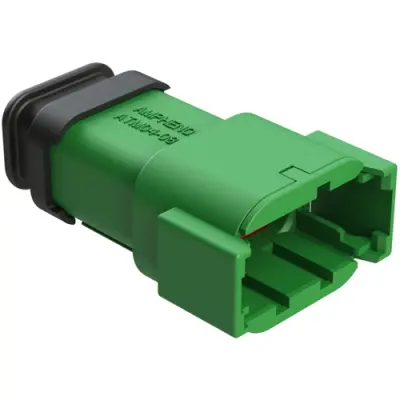 Plug, 8 pole, straight, 2 rows, green, ATM04-08PC-SR1GN - 1