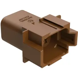 Plug, 8 pole, straight, 2 rows, brown, AT04-08PD