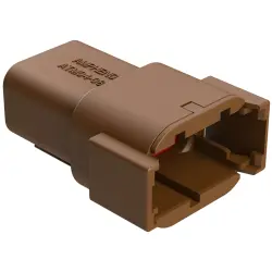Plug, 8 pole, straight, 2 rows, brown, ATM04-08PD
