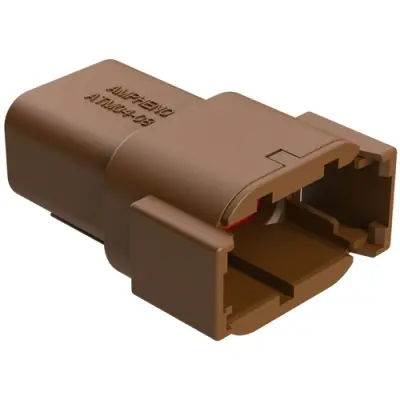 Plug, 8 pole, straight, 2 rows, brown, ATM04-08PD - 1