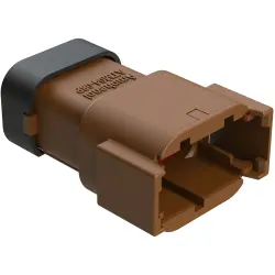Plug, 8 pole, straight, 2 rows, brown, ATM04-08PD-SF1BN