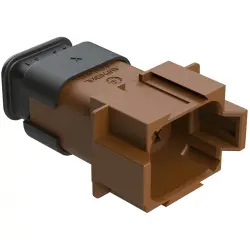 Plug, 8 pole, straight, 2 rows, brown, AT04-08PD-SRBR