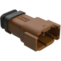 Plug, 8 pole, straight, 2 rows, brown, ATM04-08PD-SR1BN