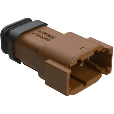 Plug, 8 pole, straight, 2 rows, brown, ATM04-08PD-SR1BN - 1