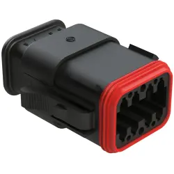 Socket housing, 8 pole, straight, 2 rows, black, AT06-08SA-SR2BK