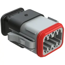 Socket housing, 8 pole, straight, 2 rows, gray, AT06-08SA-SR2GY