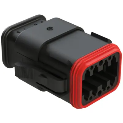 Socket housing, 8 pole, straight, 2 rows, black, AT06-08SA-SRBK - 1