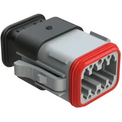 Socket housing, 8 pole, straight, 2 rows, gray, AT06-08SA-SRGRY