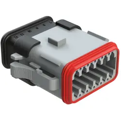 Socket housing, 12 pole, straight, 2 rows, gray, AT06-12SA-SR2GY