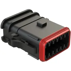 Socket housing, 12 pole, straight, 2 rows, black, AT06-12SB-OMBLK