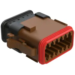 Socket housing, 12 pole, straight, 2 rows, brown, AT06-12SD-SR2BR