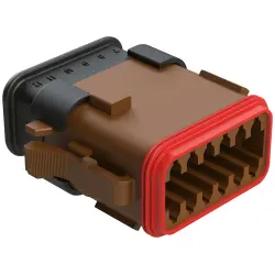 Socket housing, 12 pole, straight, 2 rows, brown, AT06-12SD-SRBR