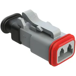 Socket housing, 2 pole, straight, 1 row, gray, AT06-2S-SR02GRY