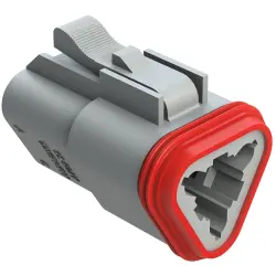 Socket housing, 3 pole, straight, gray, AT06-3S