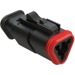 Socket housing, 3 pole, straight, black, AT06-3S-SR01BLK