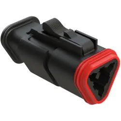 Socket housing, 3 pole, straight, black, AT06-3S-SR02BLK