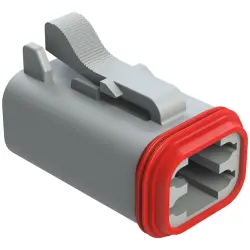 Socket housing, 4 pole, straight, 2 rows, gray, AT06-4S