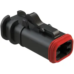 Socket housing, 4 pole, straight, 2 rows, black, AT06-4S-OMBLK