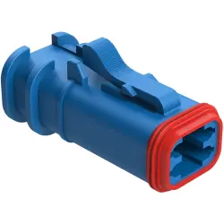 Socket housing, 4 pole, straight, 2 rows, blue, AT06-4S-OMBLU