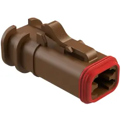 Socket housing, 4 pole, straight, 2 rows, brown, AT06-4S-OMBRN